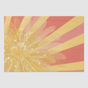 Floral Sunburst Orange Pink Abstract Sun Tissue Paper