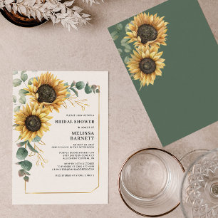 Floral Sunflower Bridal Shower Invitation