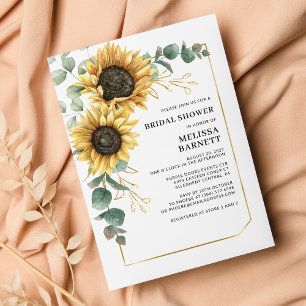 Floral Sunflower Bridal Shower Invitation