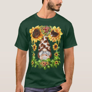 Floral Sunflower Coffee Gnome For Women Cute Coffe T-Shirt
