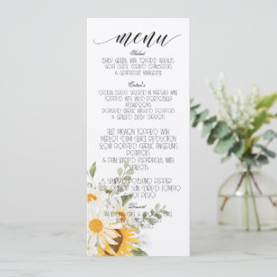 Floral Sunflower & Daisy Menu