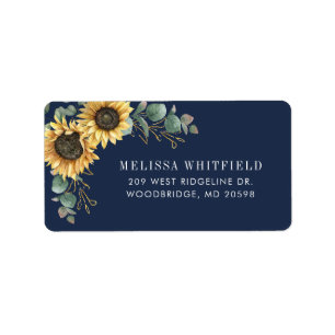 Floral Sunflower Eucalyptus Address Label
