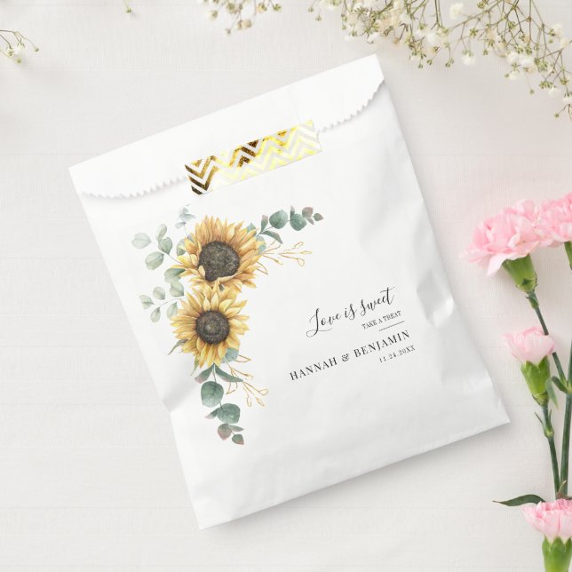 Floral Sunflower Eucalyptus Botanical Wedding Favour Bag (Sealed)