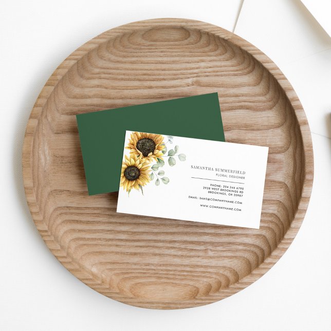 Floral Sunflower Eucalyptus Florist Business Card (Sunflower Floral Eucalyptus Florist Business Card)