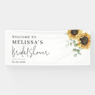 Floral Sunflower Eucalyptus Foliage Bridal Shower Banner