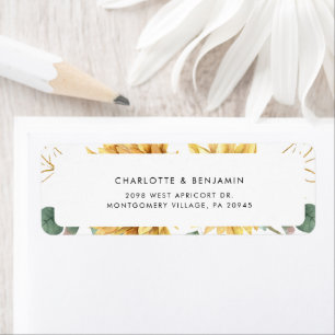 Floral Sunflower Eucalyptus Mariage Adresse de ret
