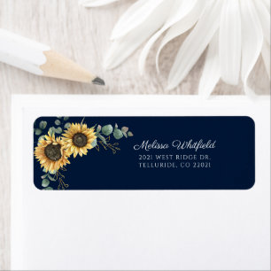 Floral Sunflower Eucalyptus Return Address