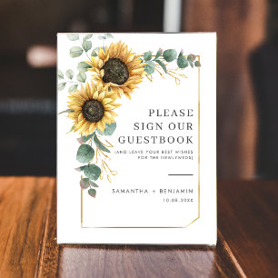 Floral Sunflower Eucalyptus Sign our Guestbook