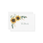 Floral Sunflower Eucalyptus Wedding Enclosure Card