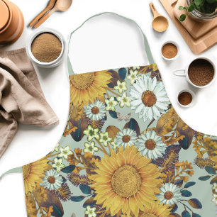 Floral Sunflower Pattern Apron