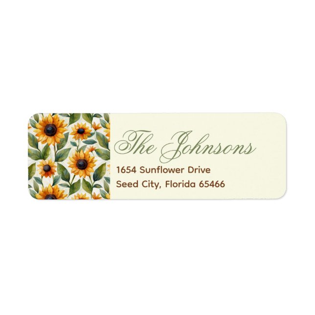 Floral Sunflower Return Address (Front)