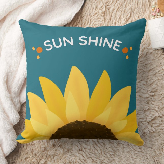 Floral sunflower vibes  throw pillow (Blanket)