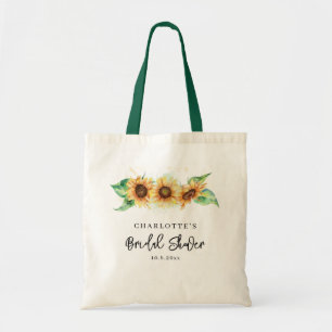 Floral Sunflower Watercolor Bridal Shower Tote Bag