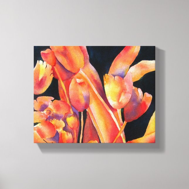 Floral Sunset Hues Canvas  (Front)
