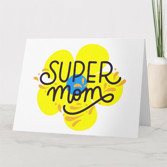 Floral Super Mom Card (Front)