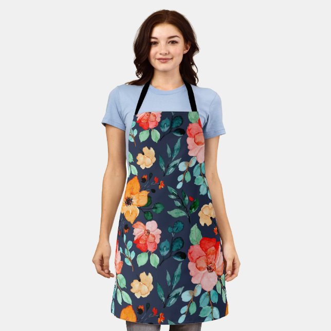 Floral Surface Pattern- Fashion Decorative Spring  Apron (Worn)