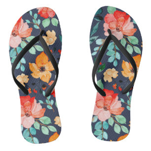 Floral Surface Pattern- Fashion Decorative Spring  Flip Flops