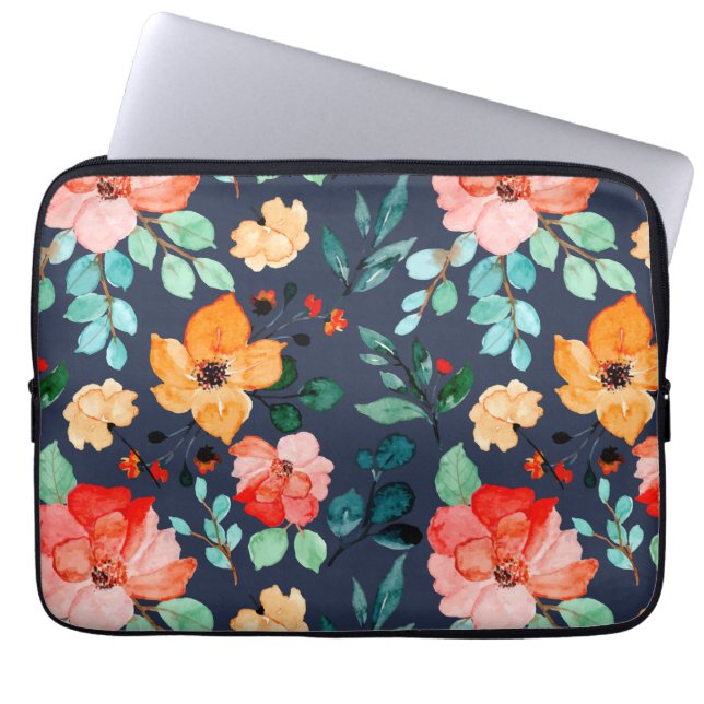 Floral Surface Pattern- Fashion Decorative Spring  Laptop Sleeve (Front)