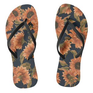 Floral Surface Pattern-Fashion Decorative Tropical Flip Flops