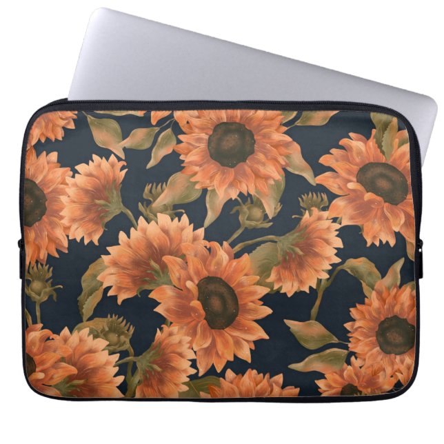 Floral Surface Pattern-Fashion Decorative Tropical Laptop Sleeve (Front)