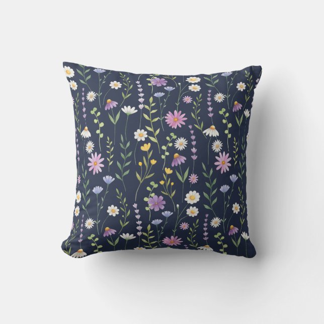 Floral Surface Pattern-Fashion Spring Flowers      Throw Pillow (Front)