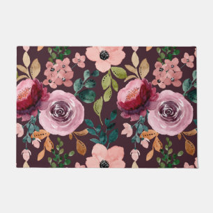 Floral Surface Pattern-Fashion Watercolor Colourfu Doormat