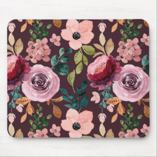 Floral Surface Pattern-Fashion Watercolor Colourfu Mouse Pad