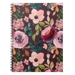 Floral Surface Pattern-Fashion Watercolor Colourfu Notebook