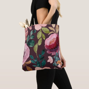Floral Surface Pattern-Fashion Watercolor Colourfu Tote Bag