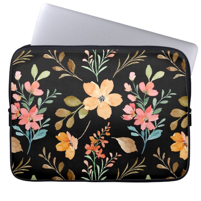 Floral Surface Pattern- Fashion Watercolor Spring  Laptop Sleeve (Front)