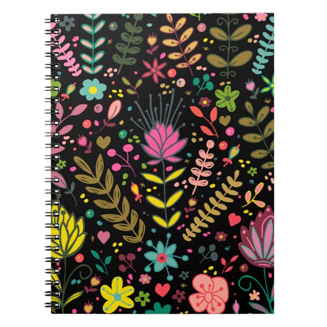 Floral Surface Pattern- Stylish Flowers Wallpaper  Notebook (Front)