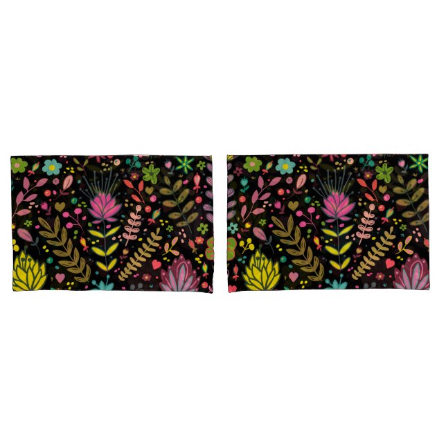 Floral Surface Pattern- Stylish Flowers Wallpaper  Pillowcase (Front-Set)
