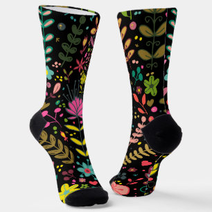 Floral Surface Pattern- Stylish Flowers Wallpaper  Socks