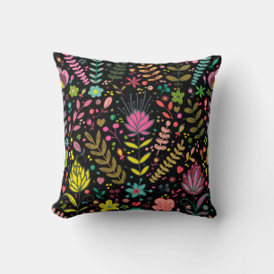 Floral Surface Pattern- Stylish Flowers Wallpaper  Throw Pillow