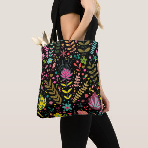 Floral Surface Pattern- Stylish Flowers Wallpaper  Tote Bag