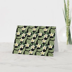 Floral surface pattern Tropical flowers and leaves Card