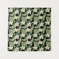 Floral surface pattern Tropical flowers and leaves