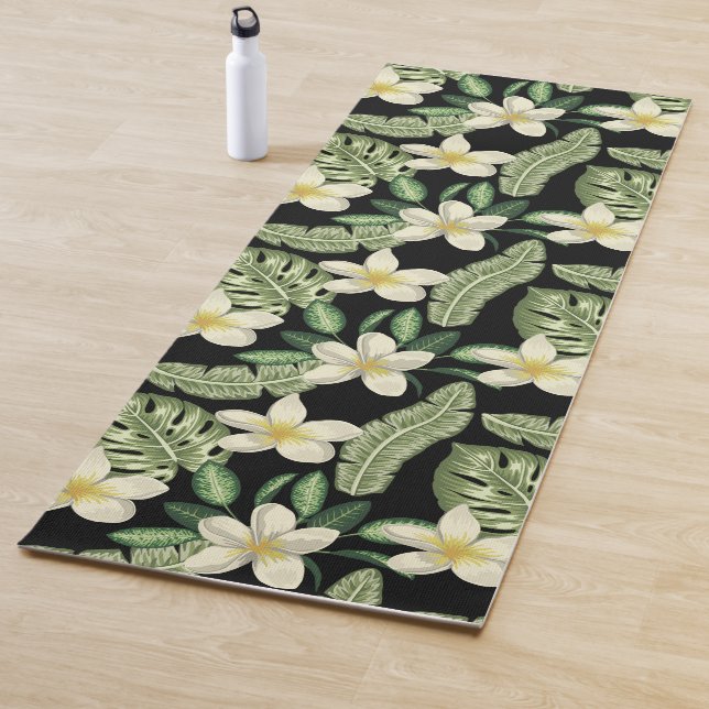 Floral surface pattern Tropical flowers and leaves Yoga Mat (In Situ)