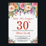 Floral Surprise 30th Birthday Invitation Red<br><div class="desc">Floral Surprise 30th Birthday Invitation for Women. Watercolor Floral Flower. Red, Pink, Yellow, Orange, Purple Flower. Adult Birthday. 30th 40th 50th 60th 70th 80th 90th 100th 13th 15th 16th 18th 20th 21st Any Age. For further customization, please click the "Customize it" button and use our design tool to modify this...</div>