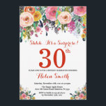 Floral Surprise 30th Birthday Invitation Red<br><div class="desc">Floral Surprise 30th Birthday Invitation for Women. Watercolor Floral Flower. Red, Pink, Yellow, Orange, Purple Flower. Adult Birthday. 30th 40th 50th 60th 70th 80th 90th 100th 13th 15th 16th 18th 20th 21st Any Age. For further customization, please click the "Customize it" button and use our design tool to modify this...</div>