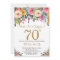 Floral Surprise 70th Birthday Invitation Gold