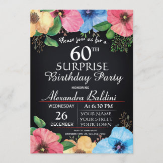 FLORAL SURPRISE BIRTHDAY PARTY INVITATION