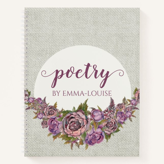 Floral Swag Personalized Poetry Notebook (Front)