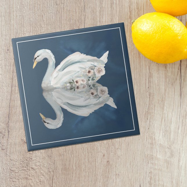 Floral Swan Blue Reflection Tile (Creator Uploaded)
