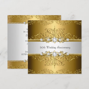 Floral Swirl 50th Wedding Anniversary Invite