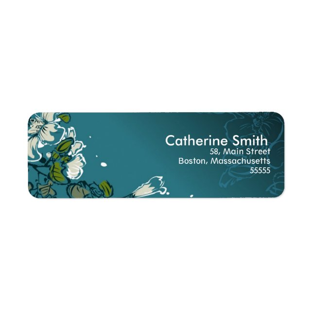 Floral Swirl Customizable Address Labels (Front)