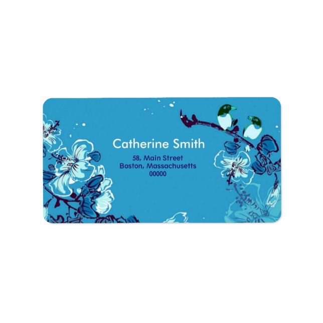 Floral Swirl Customizable Address Labels (Front)