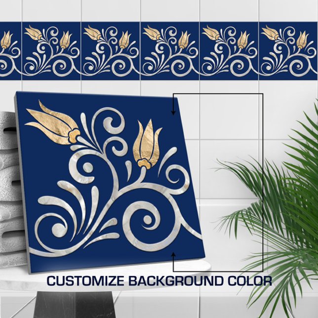 Floral Swirl Seamless Border - Pearl and Gold Tile (Creator Uploaded)