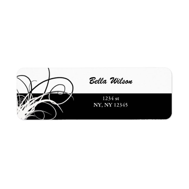 floral swirls address label (Front)