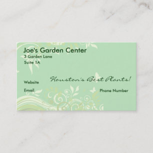 Floral Swirls in Hues of Fresh Green Business Card